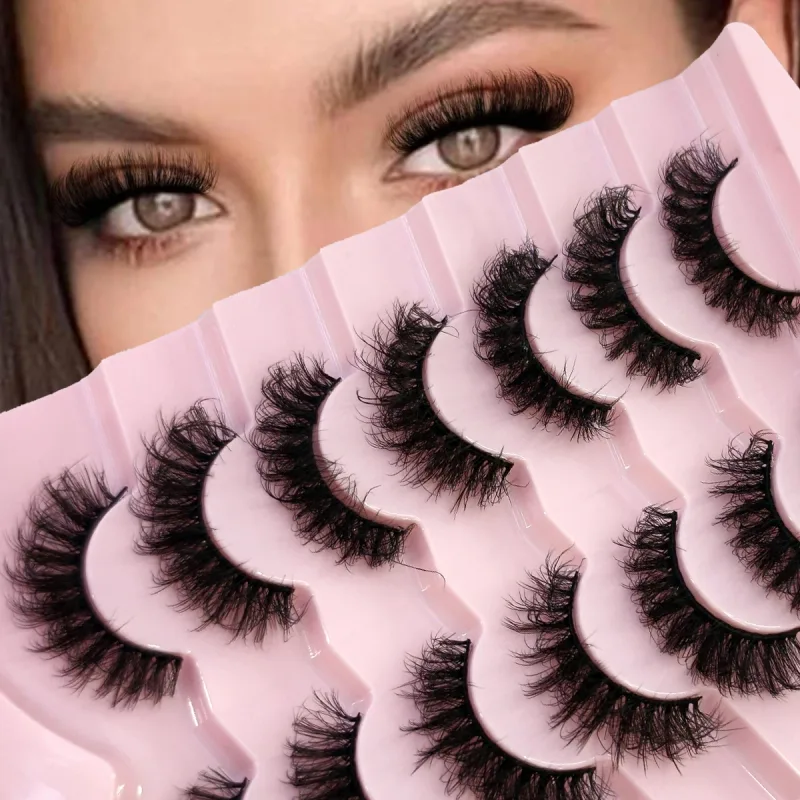 Fluffy Lashes Mink False Eyelashes Thick Cat Eye Makeup Long Natural Volume 3d Eyelashes Extension Χονδρική Βιζόν Βλεφαρίδες