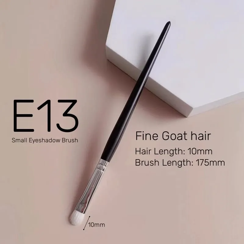 Kuas Rias Eyeshadow Mewah Alami Halus Rambut Kambing Eboni Menangani Kuas Pencampur Eye Shadow Alat Kecantikan