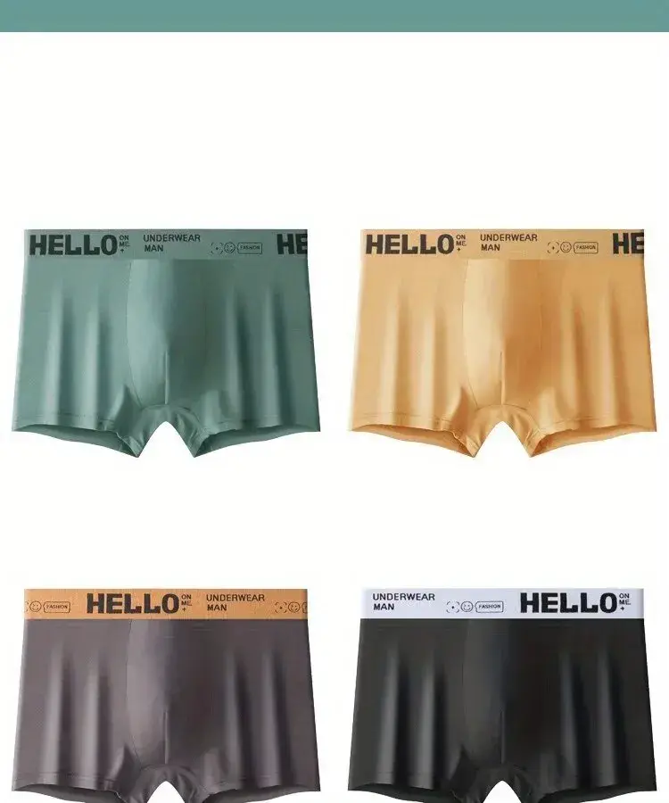 10Pcs/Set Men's Underwear High Stretch Boxer Shorts Breathable Soft Men's Shorts Comfortable Aisa Size L-4XL Men Briefs