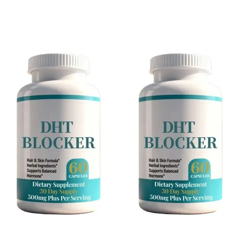 DHT Blocker Capsules na may Biotin 5000mcg Vitamin C D E B6 at Zinc para sa Malusog na Buhok at Suporta sa Balat Gluten-Free 60 Bilang