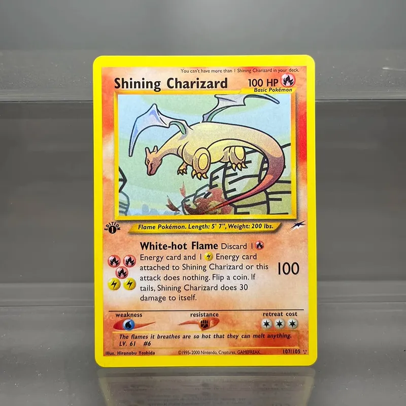 Neo Destiny Charizard PTCG Single Collection Card 1st Edition 1996 Tyranitar Gengar Card PKM Proxy Cards Toys Gifts