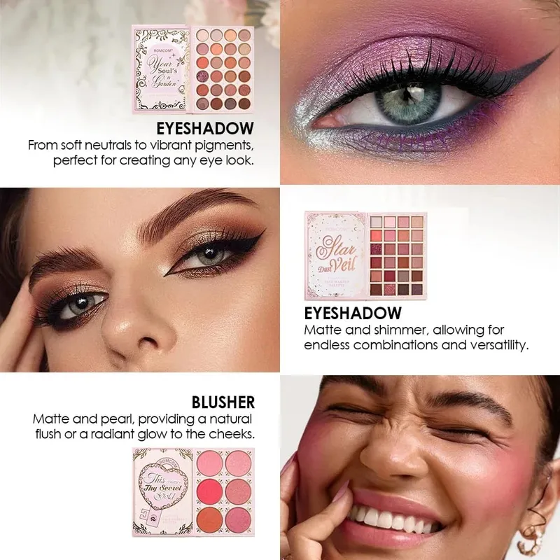 Κιτ μακιγιάζ 5 σελίδων Full Face Matte & Shimmer Eyeshadow Blush Contour Lip Gloss Mascara για ευέλικτες εμφανίσεις μακιγιάζ