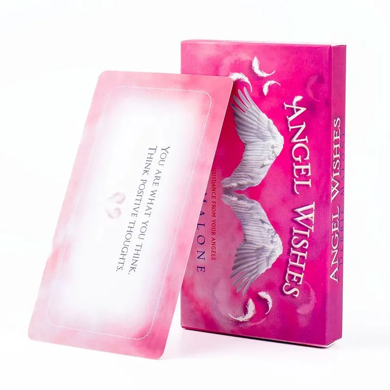 Angel Wishes Oracle Cards 40-Piece Deck English Visions Divination Επιτραπέζιο παιχνίδι για οικογένεια και φίλους 11,1x6,1 cm