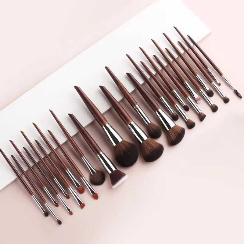 24 na makeup brush na may mga kahoy na hawakan Natural na Makeup Brushes Set Eyeshadow Make Up Brush Hair Kit para sa Makeup nabor kistey Blendi