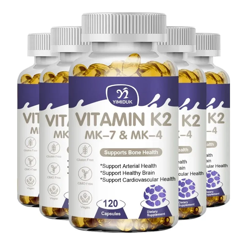 ויטמין K2 (MK7 ו-MK4) עם תוסף D3- תומך בעצמות חזקות ובריאות לב וכלי דם במוח