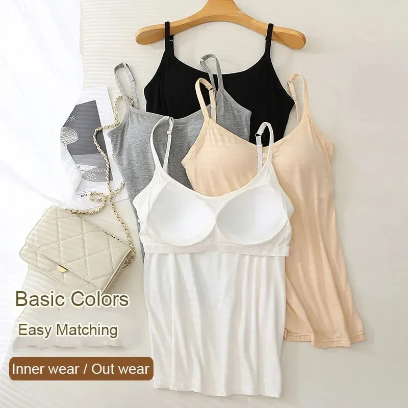 M-3XL Για 35-85kg Modal Plus Size Tank Top with Fixed Cup γυναικείο στήθος με επένδυση εξωτερικά εσώρουχα με κάτω μέρος Χωρίς ένδυση