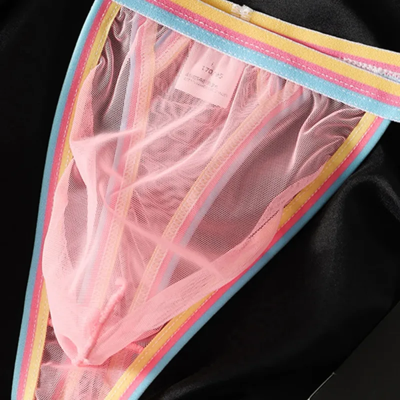 Men's Ultra-thin Mesh Briefs Underpants Man Sexy Underwear Breathable Ropa Interior Hombre Slips Quick Dry Bikinis Sissy Panties