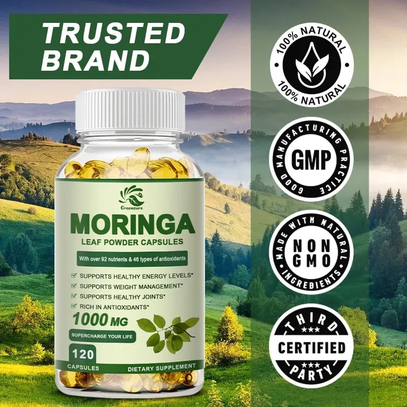 Moringa Extract Capsule Anti Stress Improve Sleep Enhance immunity Antioxidant - 60/120 Capsules — image 3
