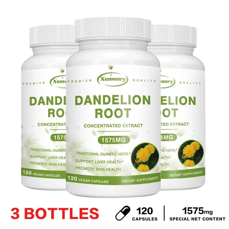 Dandelion Root Extract Capsules para sa Liver Detox Protection Suporta sa Atay Malakas na Immune System Normal na Presyon ng Dugo at Asukal