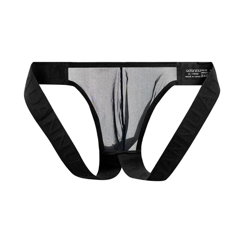 Trendy Men's Thong Comfortable Passionate Fitness Underwear Show Buttocks Personality Transparent Men Summer Triangle Brief