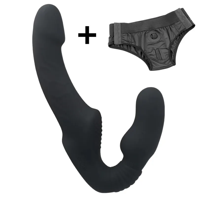 10 Speeds Strapless Strapon Dildo Vibrator Γυναικείο Διπλό Δονούμενο G Spot Παιχνίδια σεξ ενηλίκων για γυναίκες Μασάζ πρωκτού προστάτη για ζευγάρια — image 10