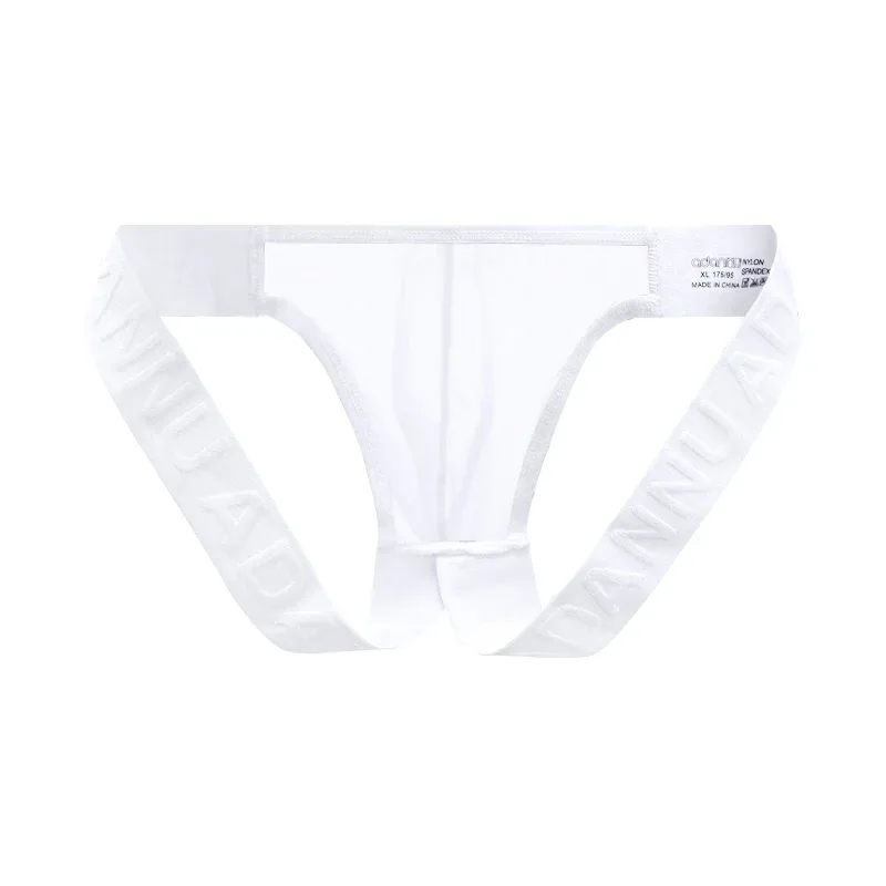 Trendy Men's Thong Comfortable Passionate Fitness Underwear Show Buttocks Personality Transparent Men Summer Triangle Brief