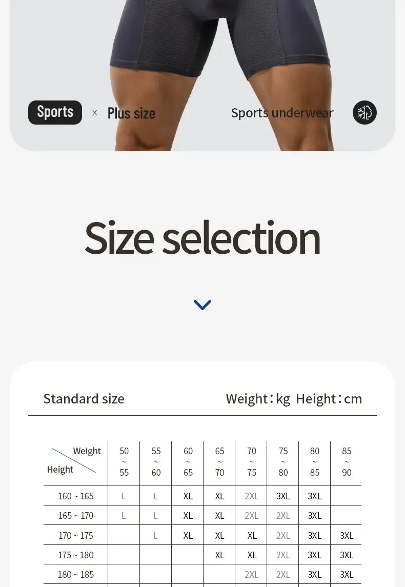 Extended sports underwear, men's boxer shorts, Modal anti-leg abrasion running, large size breathable training quadrangle shorts