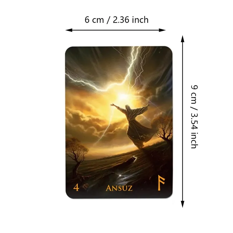 Weird World Runes Deck 9*6cm - 25 Elder Futhark Oracle Cards for Divination Τυπωμένες σε χαρτόνι με διπλό ανάγλυφο 350GSM — image 2