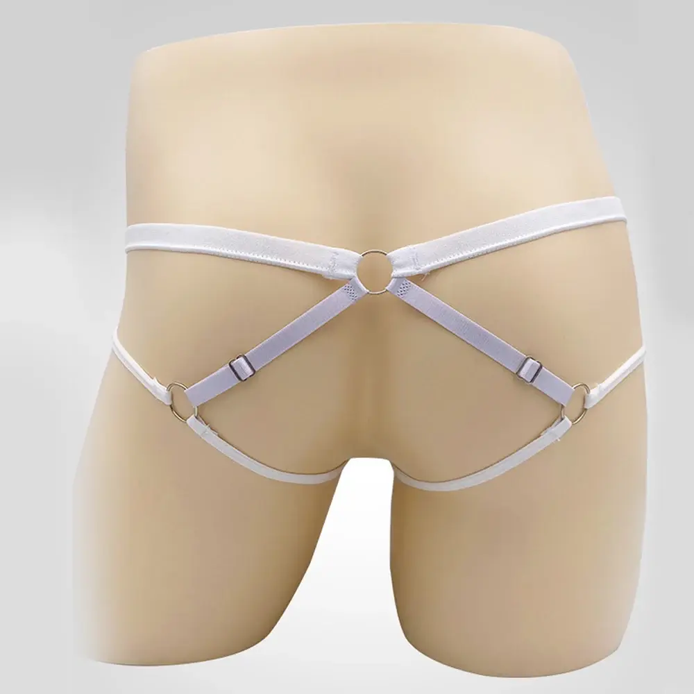 Sexy Underwear Men's G-Strings Exotic Lingerie Panties Sheer Lace Pouch Hollow Out Lace Flower Pattern Adjustable Waistband