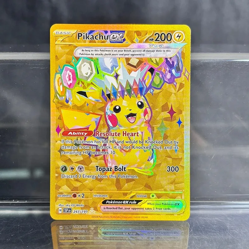 אוסף משחקי מסחר הולוגרפי PTCG כרטיסי פרוקסי Charizard Pikachu Mew EX Singl PKM Foil Cards Gengar VMAX Skyridge (SK)
