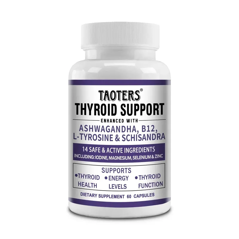 Thyroid Support with Iodine - 120 Capsules (Non-GMO)Energy & Focus & Boost Metabolism - Thyroid Health Supplement