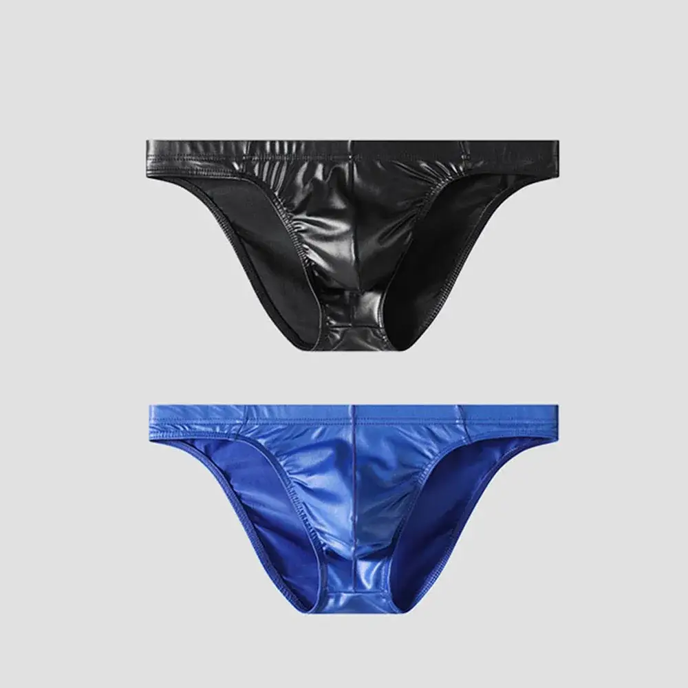 Waterproof Men Briefs Glossy Thong Silky Smooth Underpants Low-waist Men Underwear Waist Bulge Pouch Lingerie Panties Underpant