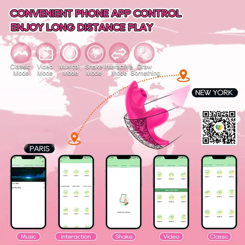 APP Bluetooth Vagina Sucking Vibrator 9 Modes Vibrating Sucker Oral Sex Suction Clitoris Stimulator Ερωτικά παιχνίδια σεξ για γυναίκες