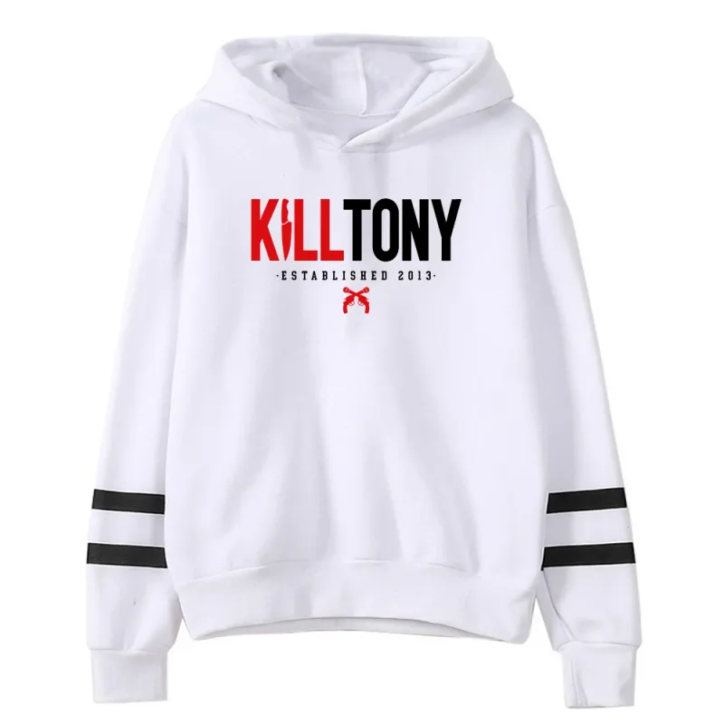 Bunuh Tony Merch Hoodie Uniseks Tanpa Poket Bar Selari Lengan Pakaian Jalanan Wanita Lelaki Berhoodie Sweatshirt Pakaian Lucu