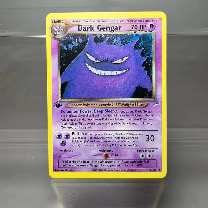 Neo Destiny Charizard PTCG Single Collection Card 1st Edition 1996 Tyranitar Gengar Card PKM Proxy Cards Toys Gifts
