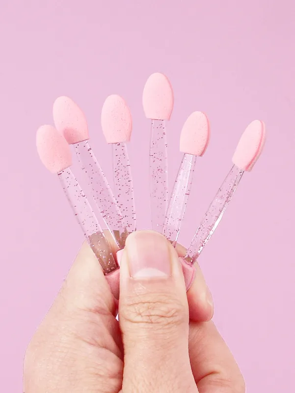 50pcs Disposable Eye Shadow Brush Makeup Dual Sided Sponge Nylon Set Eye Shadow Brushes For Cosmetic Applicator Makeup Tools