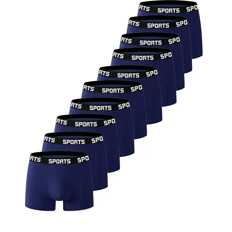 10PCS/Pack Men SPORTS Boxer Shorts Underwear Comfort Trend Panties Man Simple Breathable Underpants Sexy Male Intimate Panties