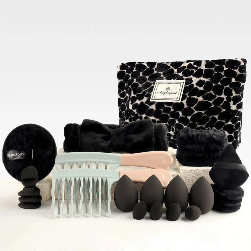 47Pcs Propesyonal na Makeup Brushes Set Mga Tool sa Pagpapaganda Kit Portable Travel Cosmetic Bag Puff Toiletry Makeup Accessories Set