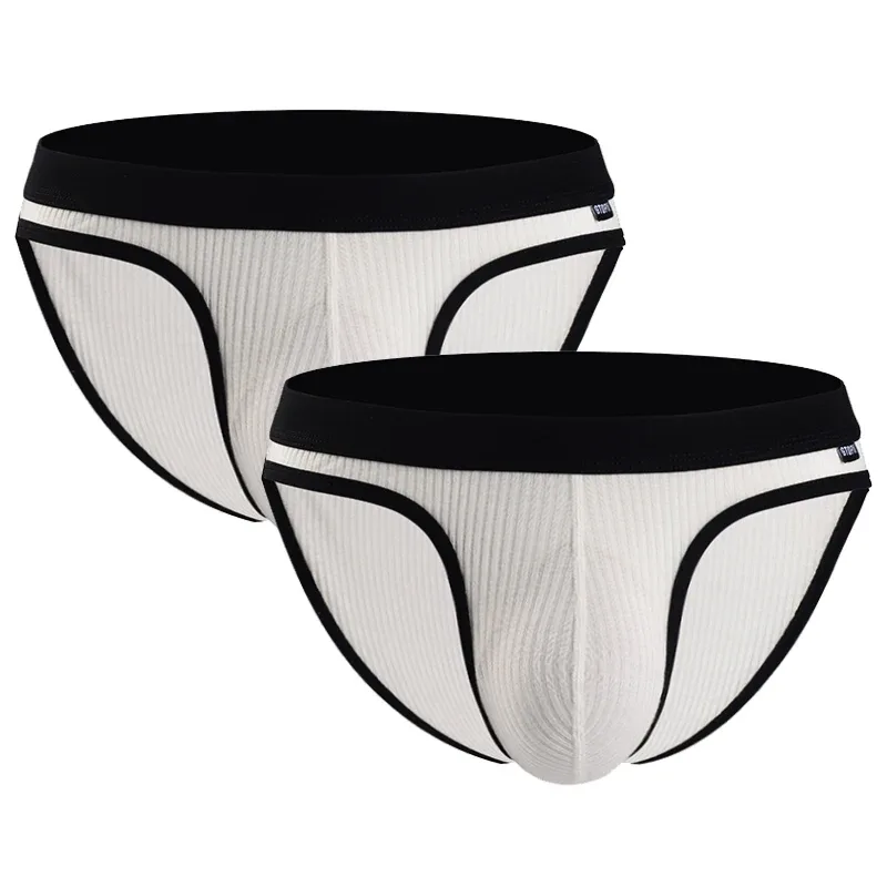 Men's Underwear U-Convex Pouch Briefs Breathable Soft Elastic Low Rise Panties For Men Daily Lingerie 2-Pack