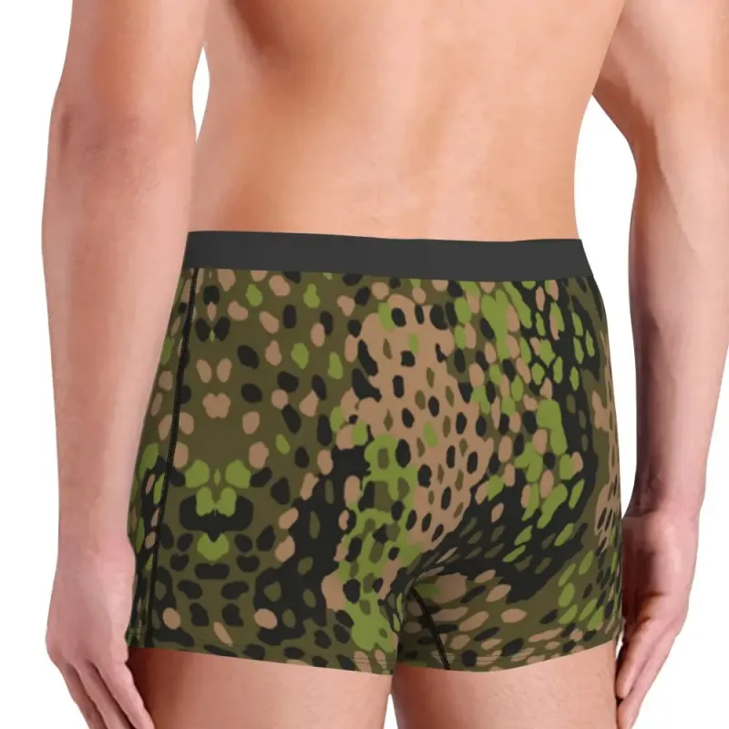 Muž Cool WW2 Camo Spodní prádlo Německo Arm Vojenské Maskovací Boxer Kalhotky Strečové šortky Kalhotky Kalhotky