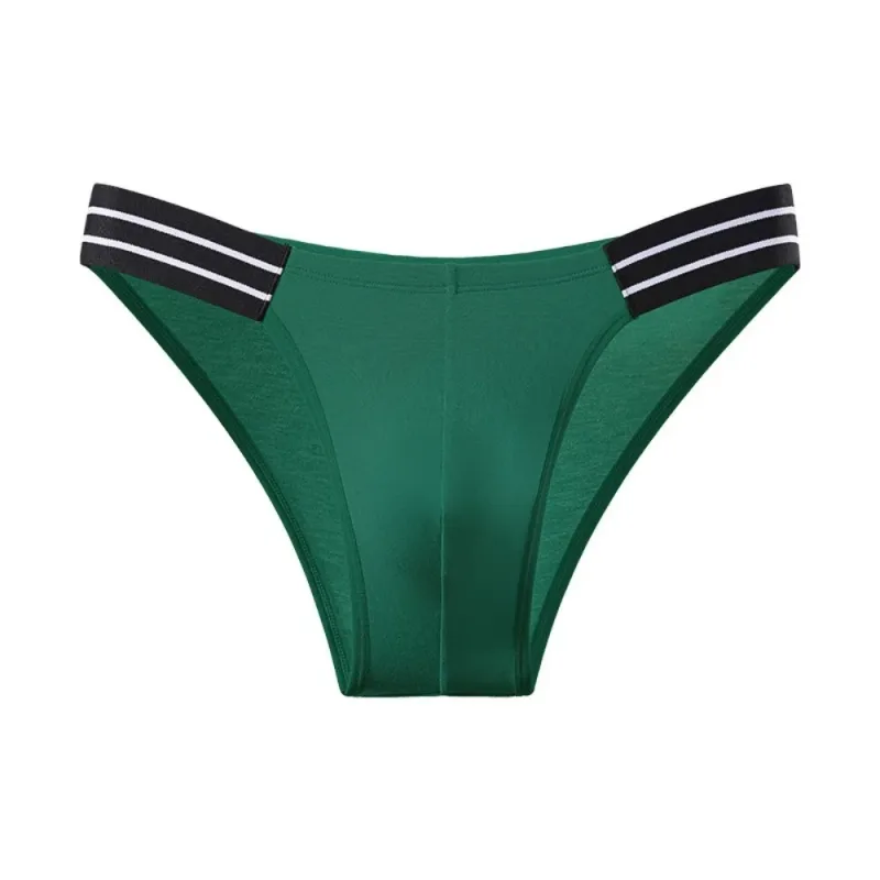 Lingerie Men's Triangle Panties Mid Waist Breathable Men Thin Briefs Stripe Large Size Underwear for Men Four Seasons
