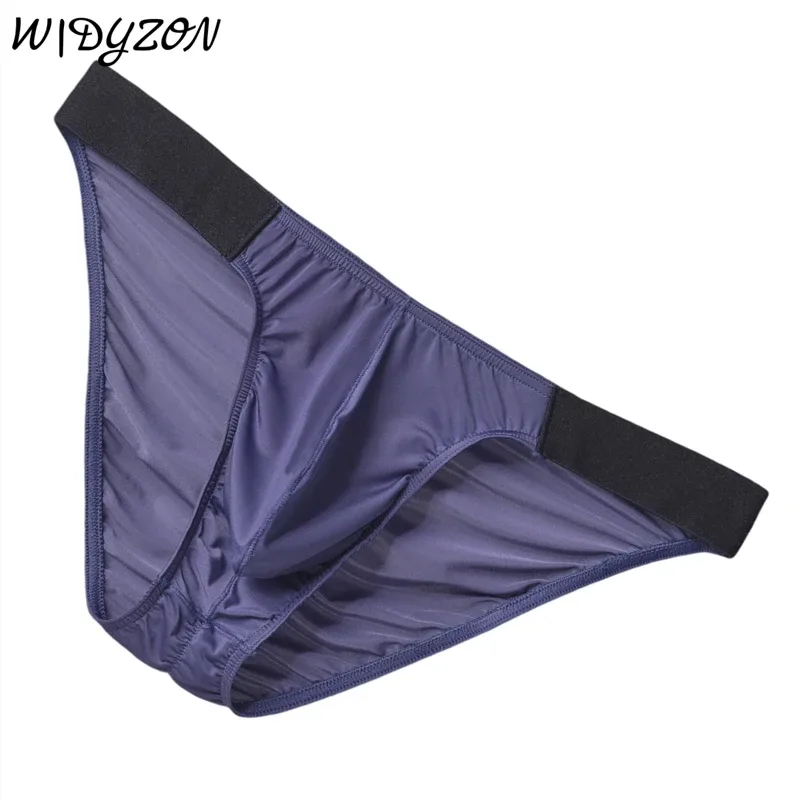 Ice Silk Briefs Men Underwear Male Wide Belt Panties Sexy U Pouch Wrinkle Back Bikini Slips Hombre Breathable Exotic Lingerie 3256808930282413