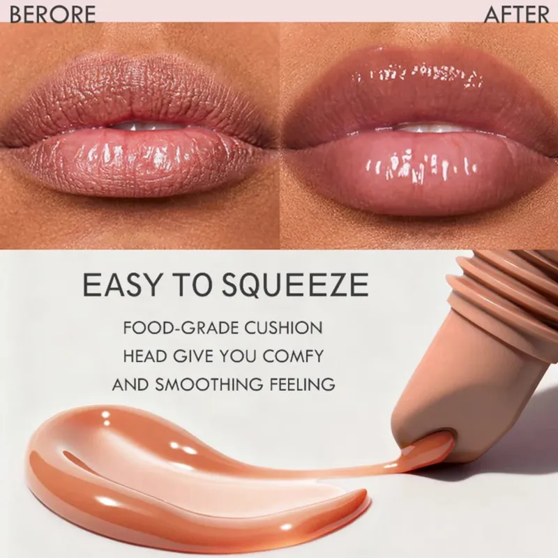 Vanília bézs ajakápoló hidratáló átlátszó ajakrúzs szett Smooth Soft Tube Mirror ajakfény ajak smink