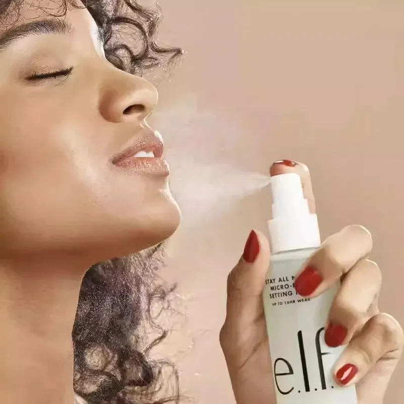 תרסיס איפור ELF איפור עמיד לאורך זמן מחזיק לחות ושליטה בשמן נושר מהיר ויוצר סרטים ומונע הדבקות של איפור