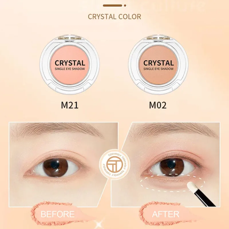 Crystal Single Eye Shadow Silky Smooth Szempúder Hosszantartó Szemfesték Építhető színű koreai kozmetikai koreai smink