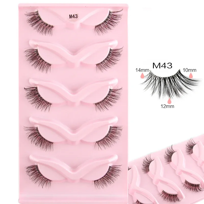 Half Eye Lashes Cat Eye Lashes 3/5/10 Ζεύγη ψεύτικες βλεφαρίδες Αφράτη απαλή φυσική εμφάνιση Clear Band 3D Mink Lashes Extension Μακιγιάζ