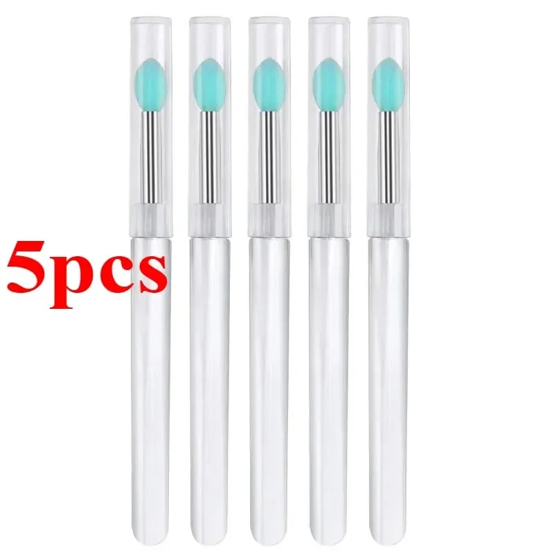 3/5/10 Buah Aplikator Stik Bibir Kuas Lipstik Silikon Lembut Pegangan Jernih Portabel Alat Kecantikan Lipgloss Microbrush Bersih