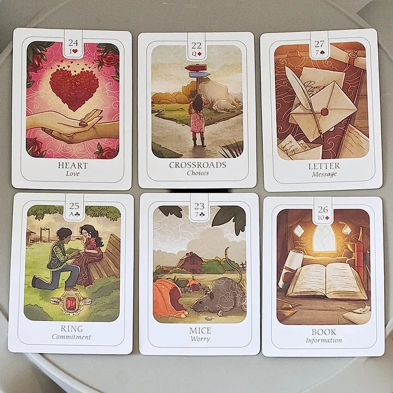 Simplicity Lenormand Deck 41 Pcs Mga Card na May Magagandang Ilustrasyon na 9*6cm na may Makabuluhang Simbolismo na may Mga Card na Oo Hindi Siguro