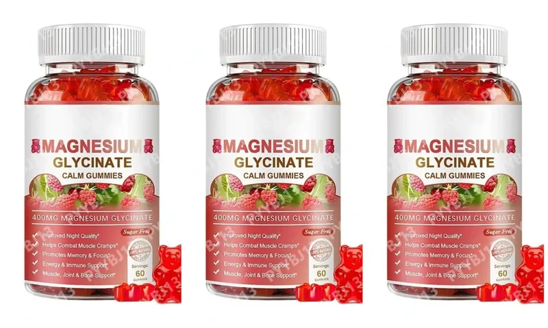 Σερβία Magnesium Gummies-Γλυκινικό μαγνήσιο και μηλικό μαγνήσιο Συμπλήρωμα καλίου μαγνησίου χωρίς ζάχαρη για υποστήριξη της υγείας