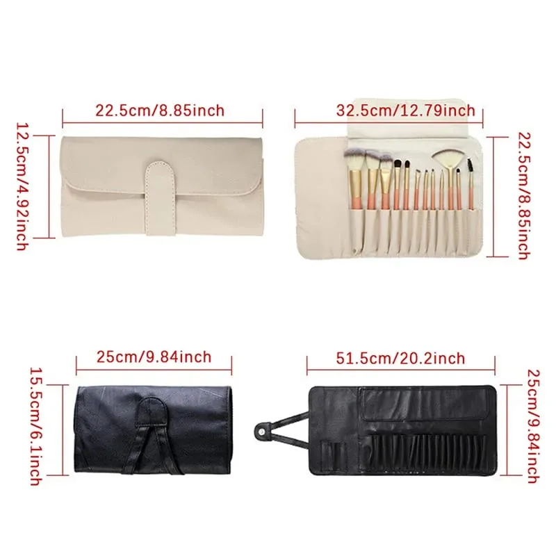 12/14/18 Hole Makeup Brush Bag Functional Travel Cosmetics Case Make Up Brushes Protektor Rolling Pouch Tool