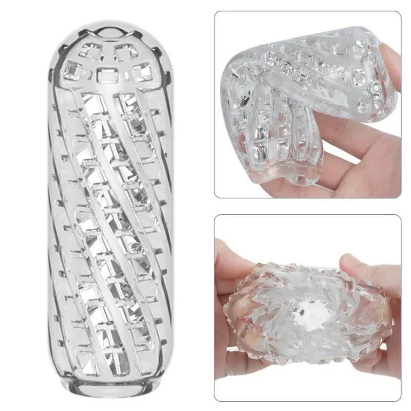 Transparent Vagina Sex Toys for Men Adult Products Soft Pussy Adult Endurance Exercise Male Masturbation Device Aircraft Cup