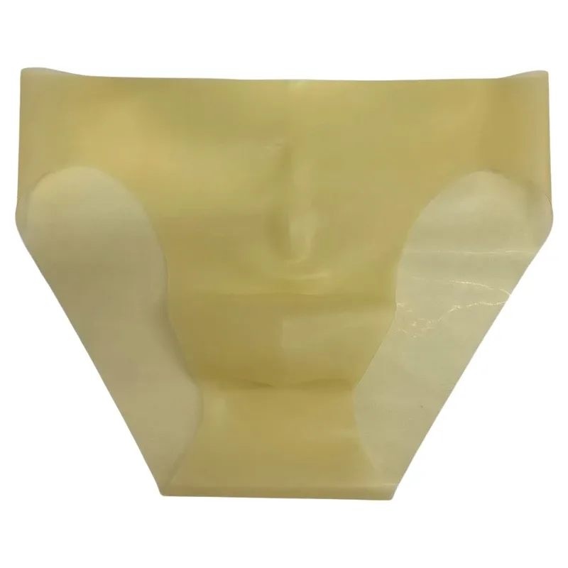 Latex Underwear Transparent Briefs Men's Rubber Convex Pouch Underpants Shiny Male Erotic Lingerie Triangle Panties Slip Homme