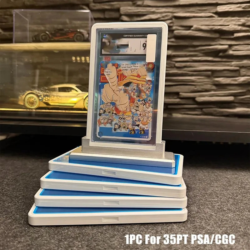 Casing Logam Tempat Pelindung Kartu Perdagangan Aloi Aluminium Warna Gradien Multiwarna untuk Kartu Bertingkat 35PT PSA CGC