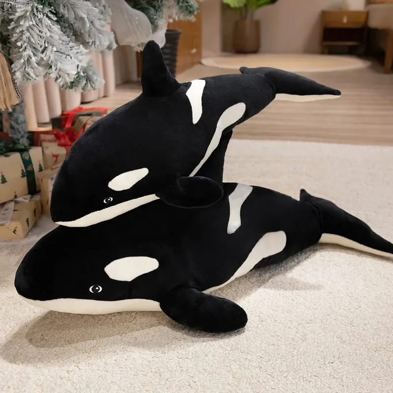 Δώρο βελούδινο μαξιλάρι Orca Killer Whale 50/70 εκ. Μαλακό μαξιλάρι με ριχτάρι λευκής φάλαινας Καναπές κρεβατοκάμαρας Δώρο βελούδινο μαξιλάρι