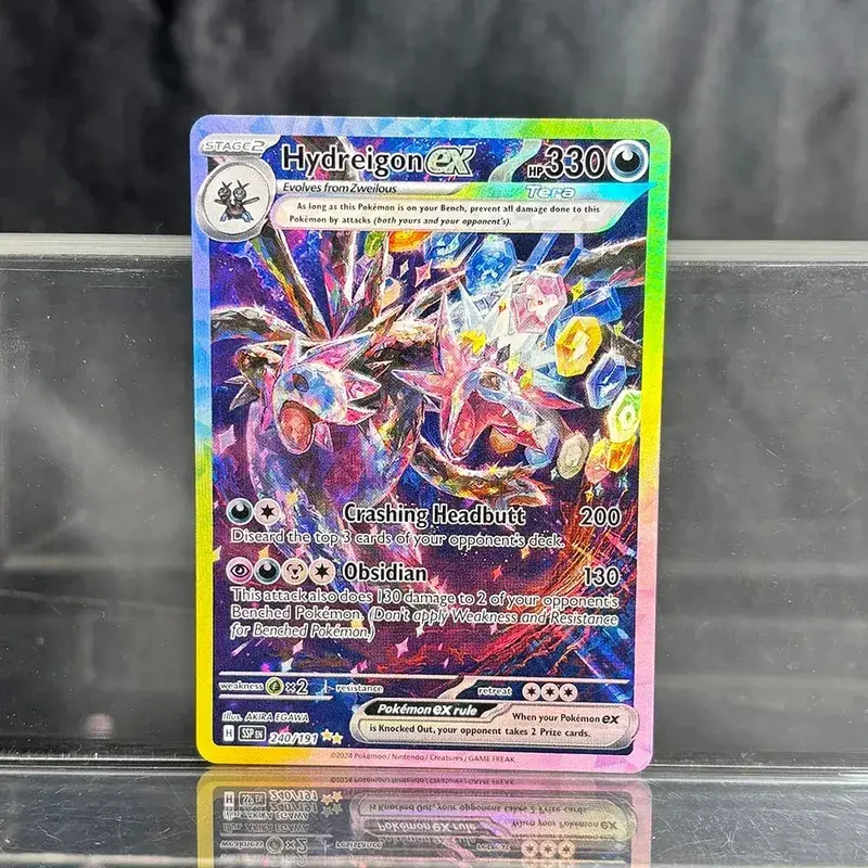 אוסף משחקי מסחר הולוגרפי PTCG כרטיסי פרוקסי Charizard Pikachu Mew EX Singl PKM Foil Cards Gengar VMAX Skyridge (SK)