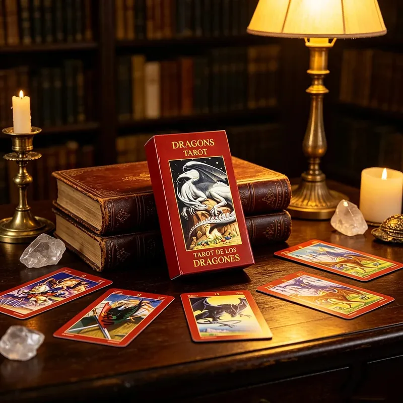 Sárkányok Tarot Kártyák 78 Tarot Pakli Mitikus Dragon Art Jóslás Társasjáték Lelki útmutatás kártyák Tarot gyűjtőknek