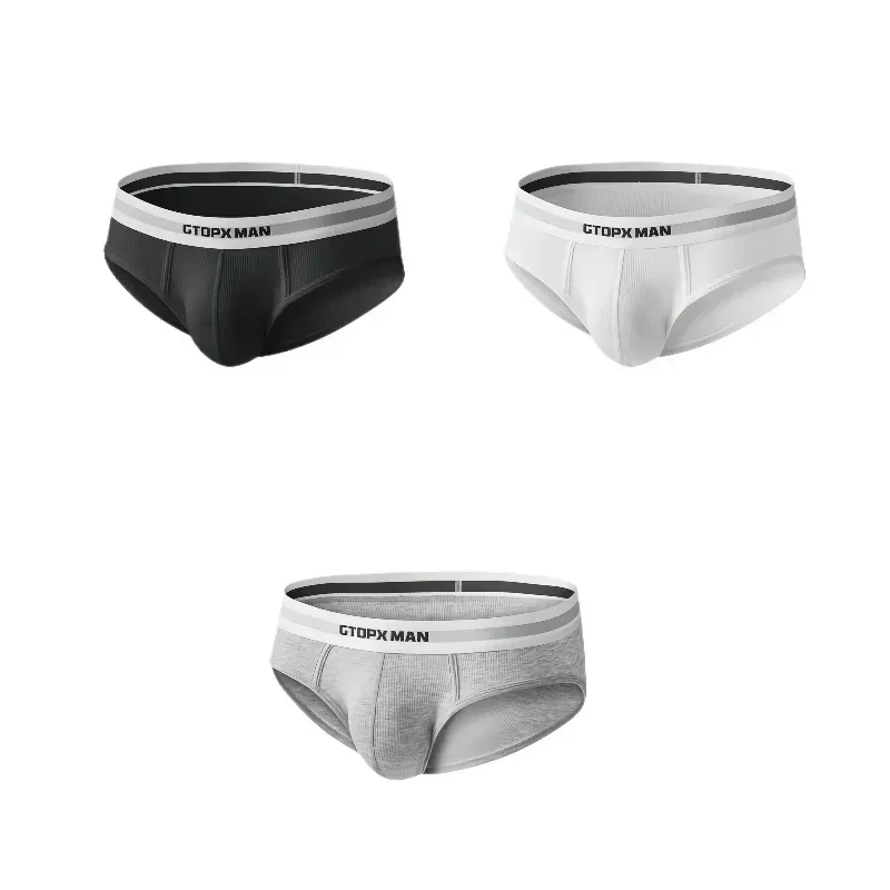 3Pak Sommer Enkeltlags Herreundertøj Lavhøjdede trusser til mænd Elastic Comfort Fit Undertrusser Ropa Interiør Hombre