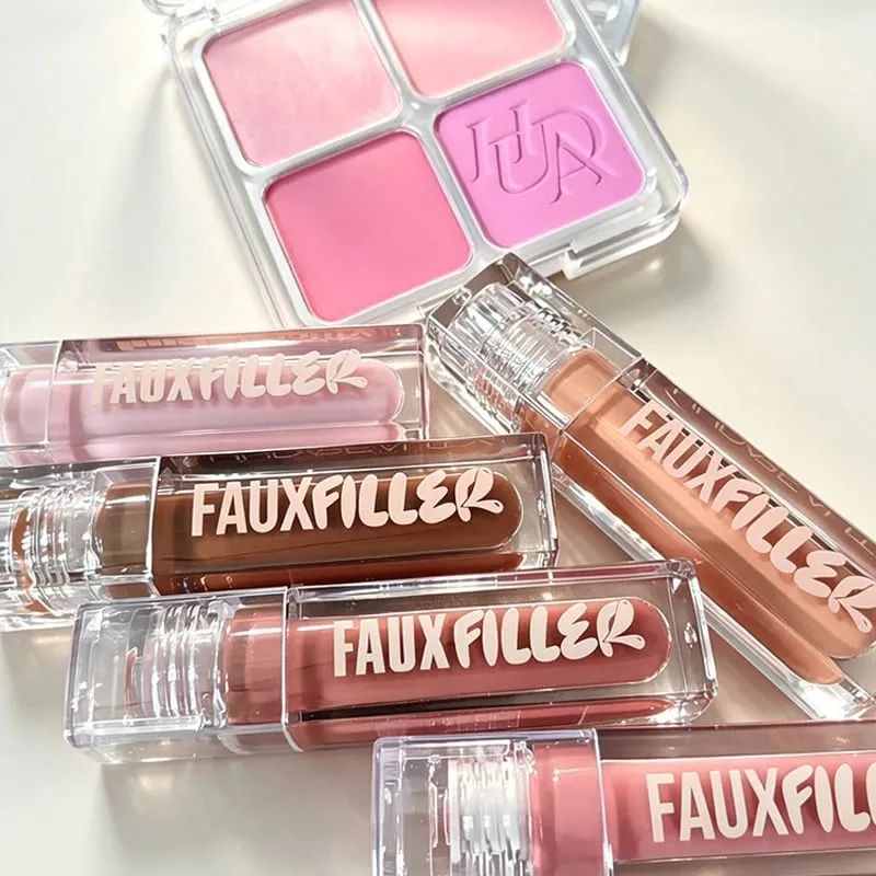 Το δημοφιλές Lip Gloss είναι λείο και εύκολο στην εφαρμογή Ματ αντικολλητικό Cup Powder Is fine and μακράς διαρκείας Μακιγιάζ 4 Color Blusher