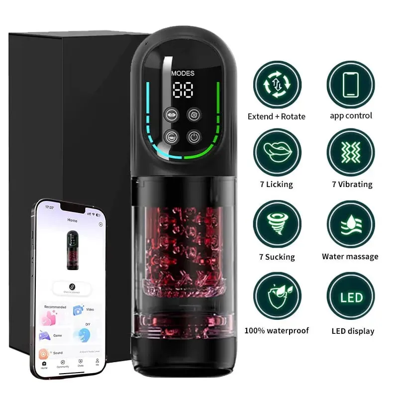 Automatic Thrusting Rotating Male Masturbator Licking Stroker Sucking Blowjob 100% Waterproof Pennis Pump Adult Sex Toys For Men