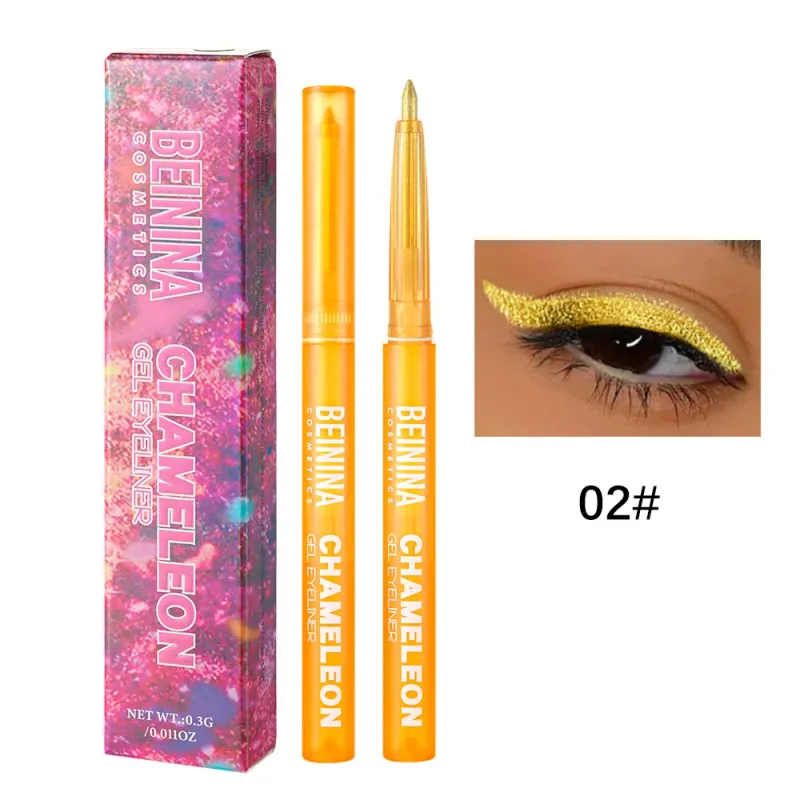 Shiny Chameleon Metallic Blue Eyeliner Gel Pen Eyeshadow Multicolor Eye Liner Pearlescent Polarized Glitter Eye Pigment Cosmetic